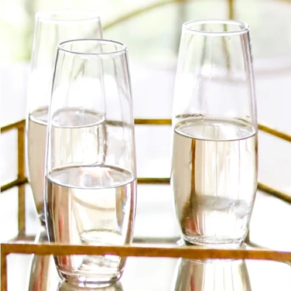 Stemless Flute Glass. Measurements in Pictures. New Without Tags.